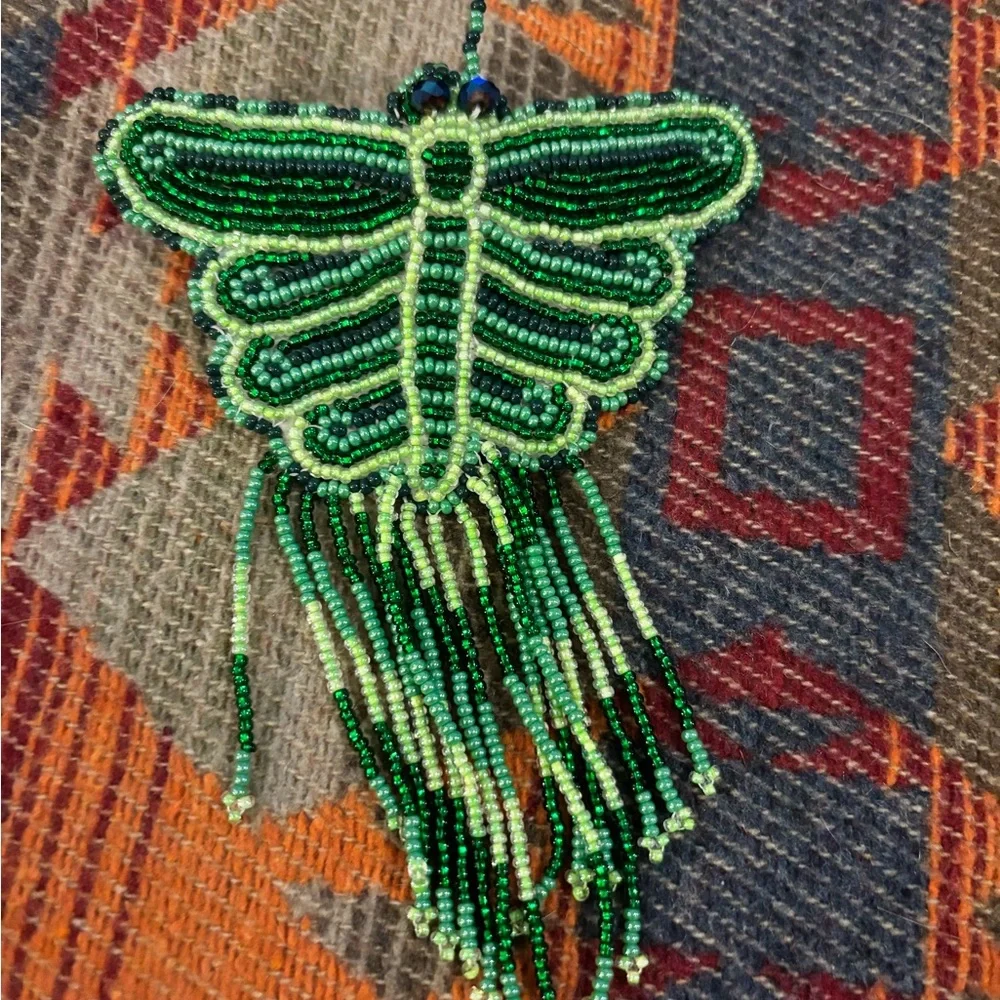 Vintage, Beaded, Butterfly, Hair Barrette